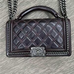 Chanel Dark Brown Quilted Crossbody Bag